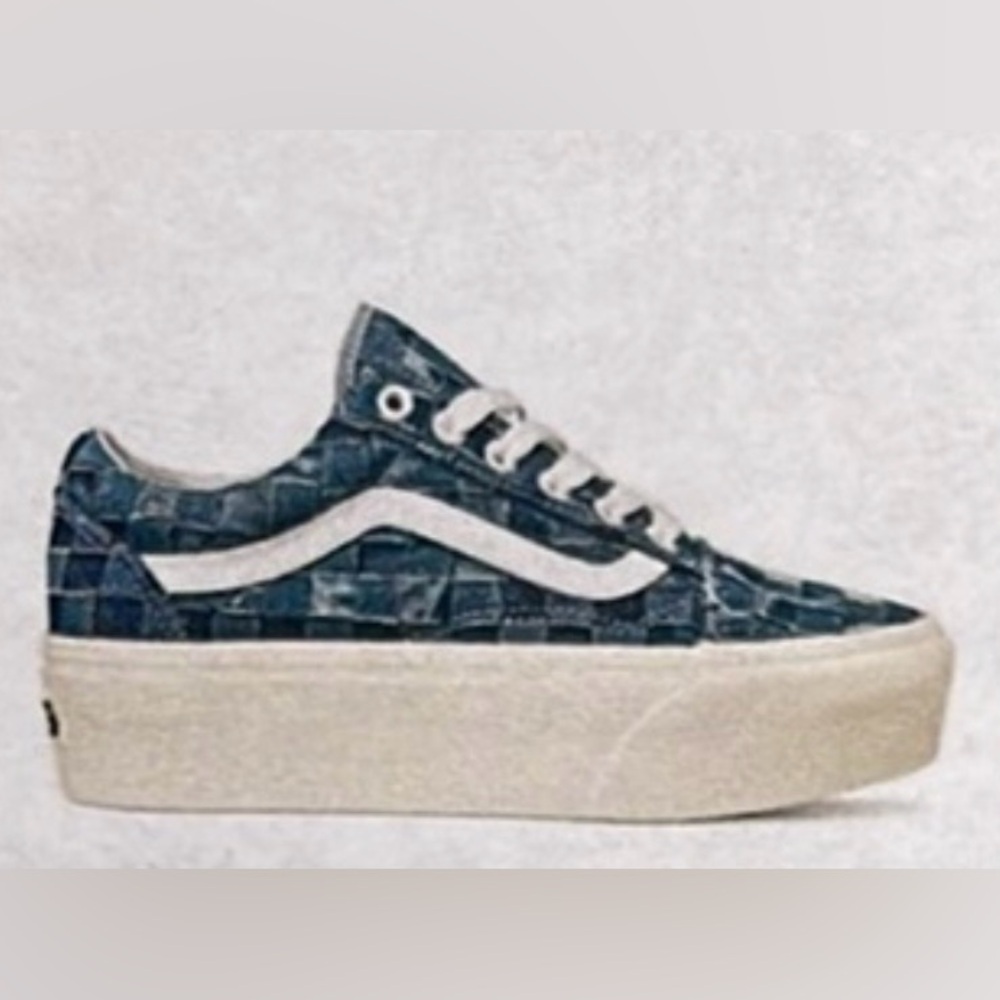 Vans Women's Platform Shoes - Blue and White